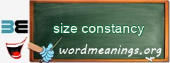 WordMeaning blackboard for size constancy